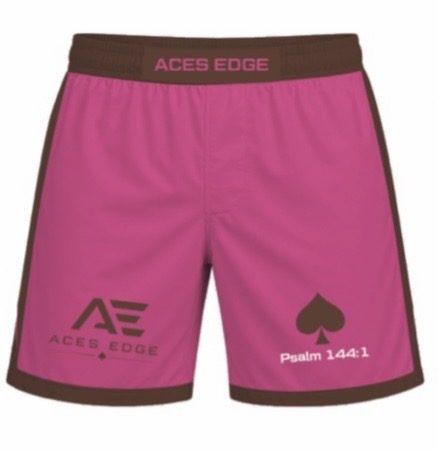 Aces Edge Fight & Training Shorts — Pink & Brown