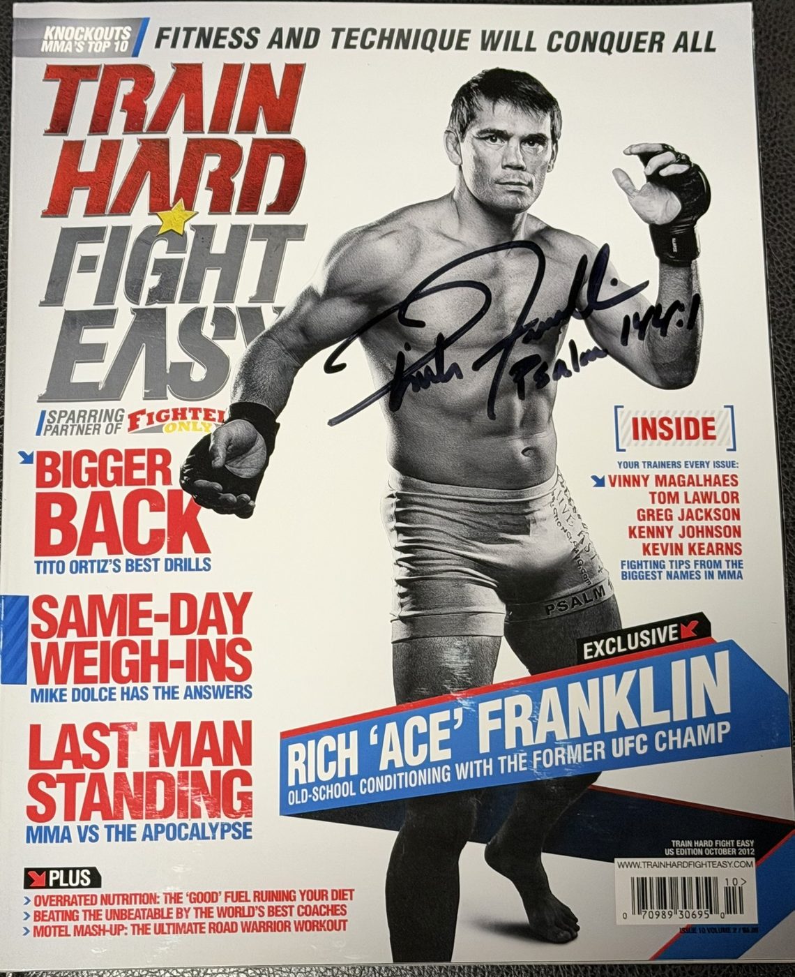 Signed Train Hard Fight Easy Magazine — October 2012