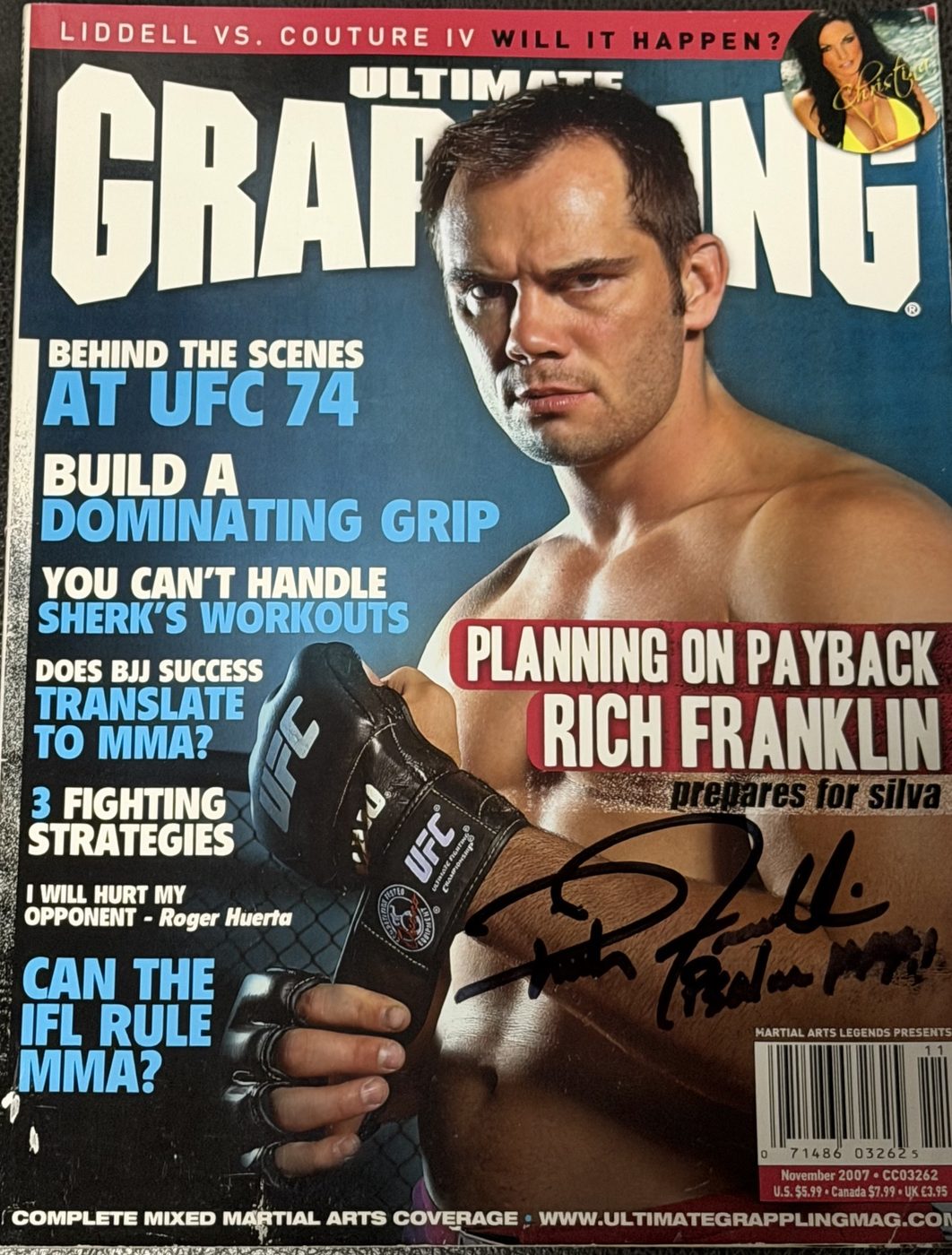 Signed Ultimate Grappling Magazine — November 2007 (Glove Cover)